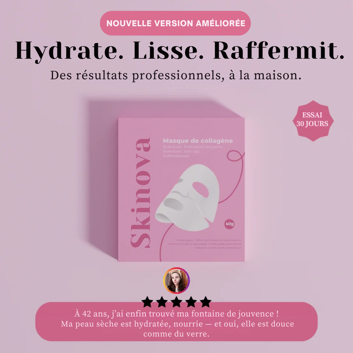 Masque Bio Skinova - Masque Collagène pour le Visage