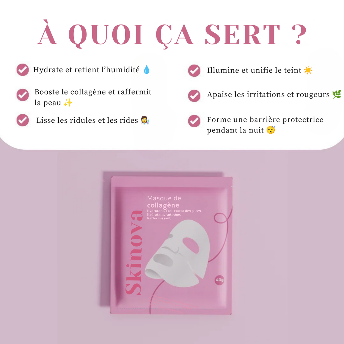 Masque Bio Skinova - Masque Collagène pour le Visage
