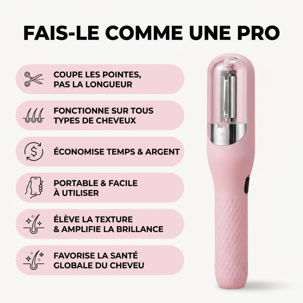 Lissia™ — Appareil Anti-Fourches pour Cheveux Lisses & Soyeux